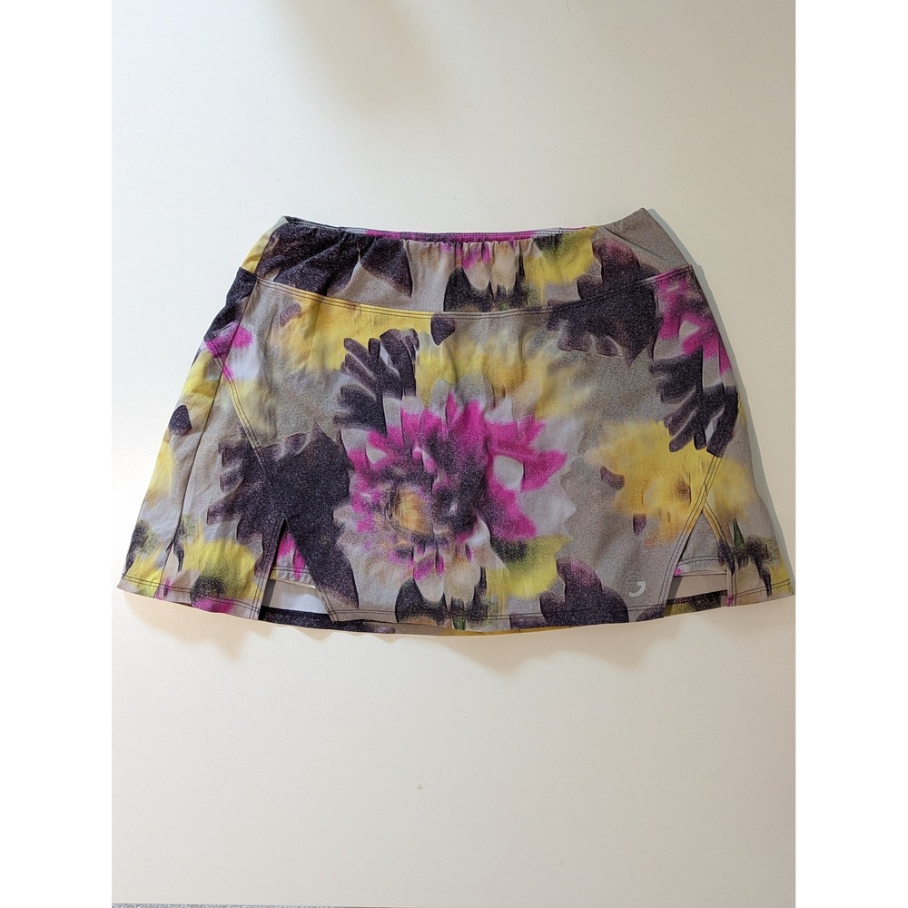 Foray Golf Womens Floral Watercolor Skort Size M Pink Yellow Active Pull-On EUC